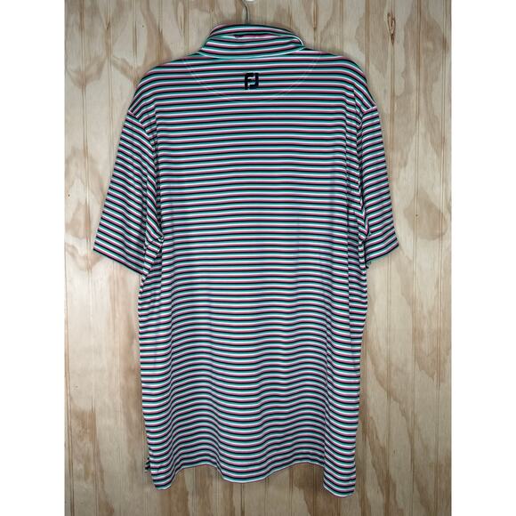 FootJoy Men’s XL Striped Golf Polo Shirt Performance Stretch Moisture Wicking - Picture 7 of 8